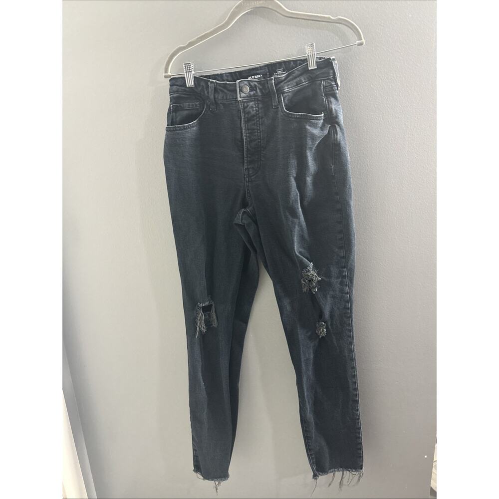 Old Navy High Rise Distressed Dark Jeans